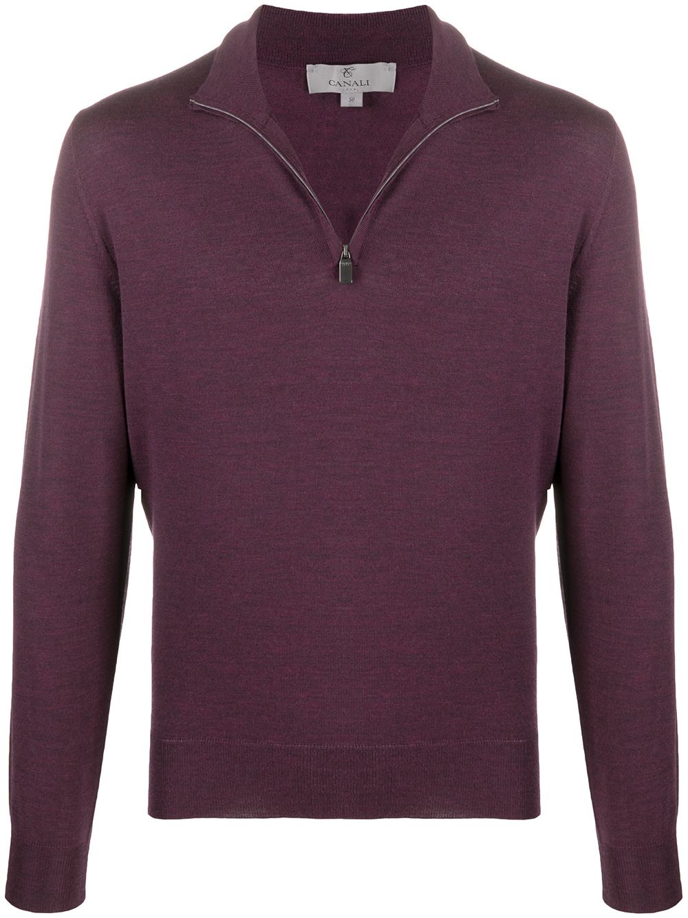 zipped funnel-neck pullover - 1