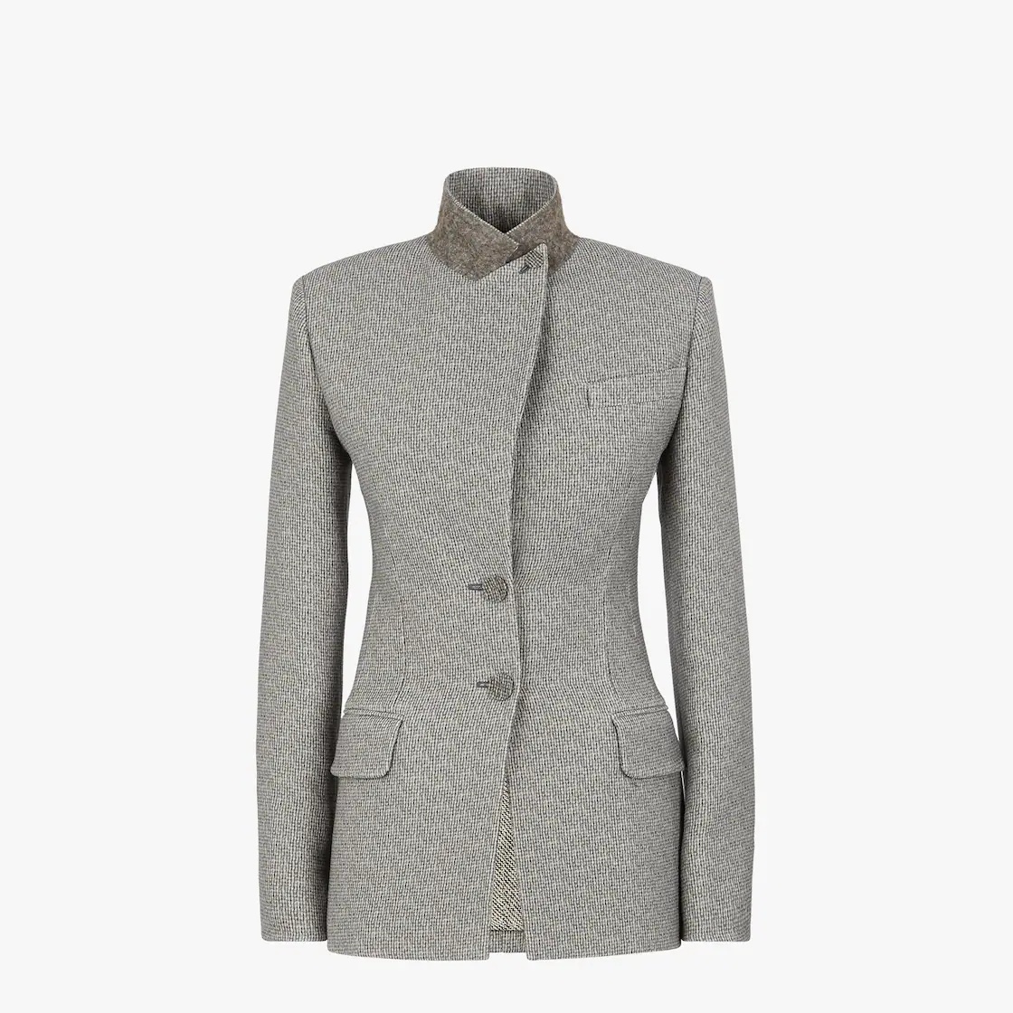Gray printed wool jacket - 1