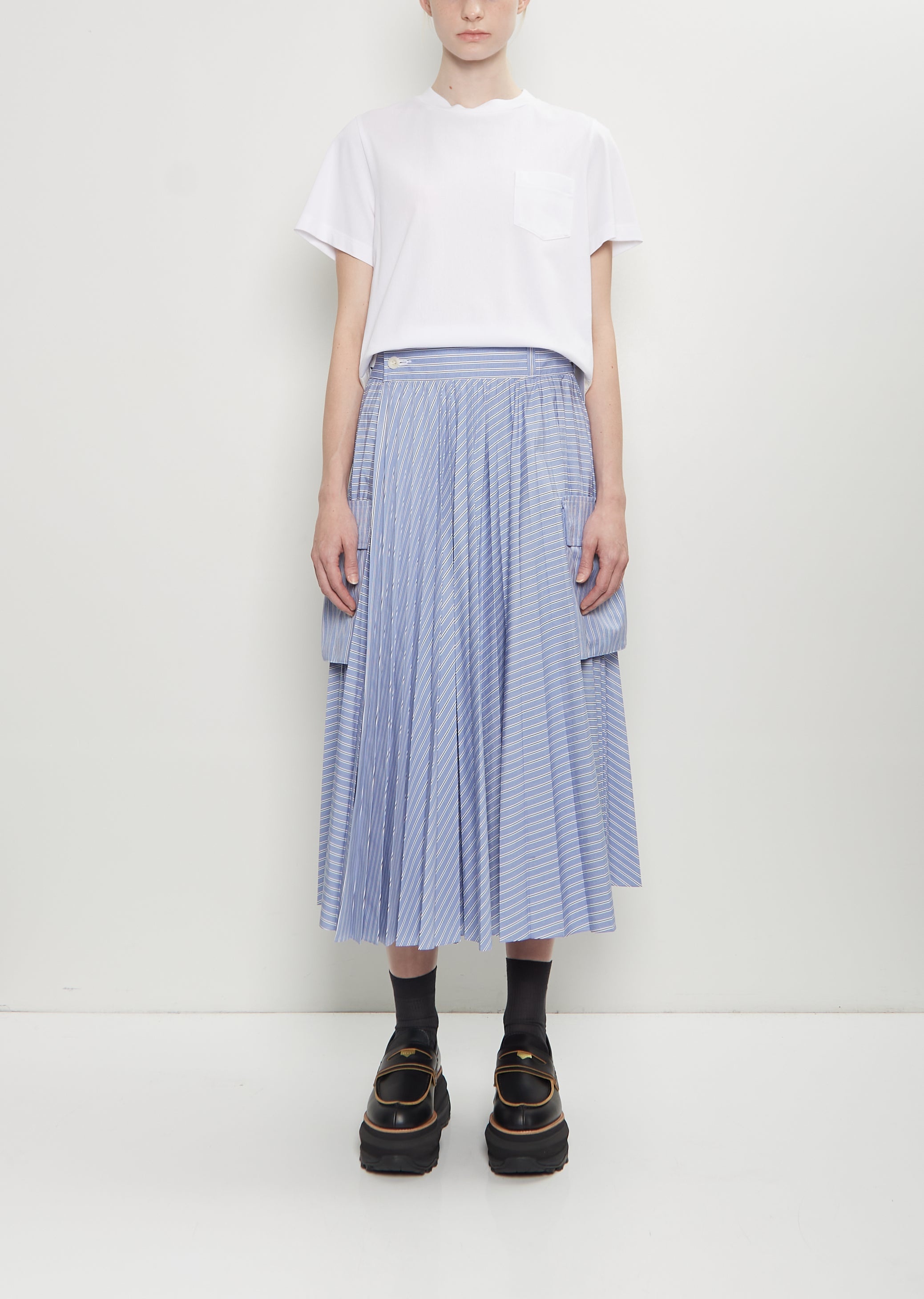 Cotton Poplin Pleated Skirt - 1