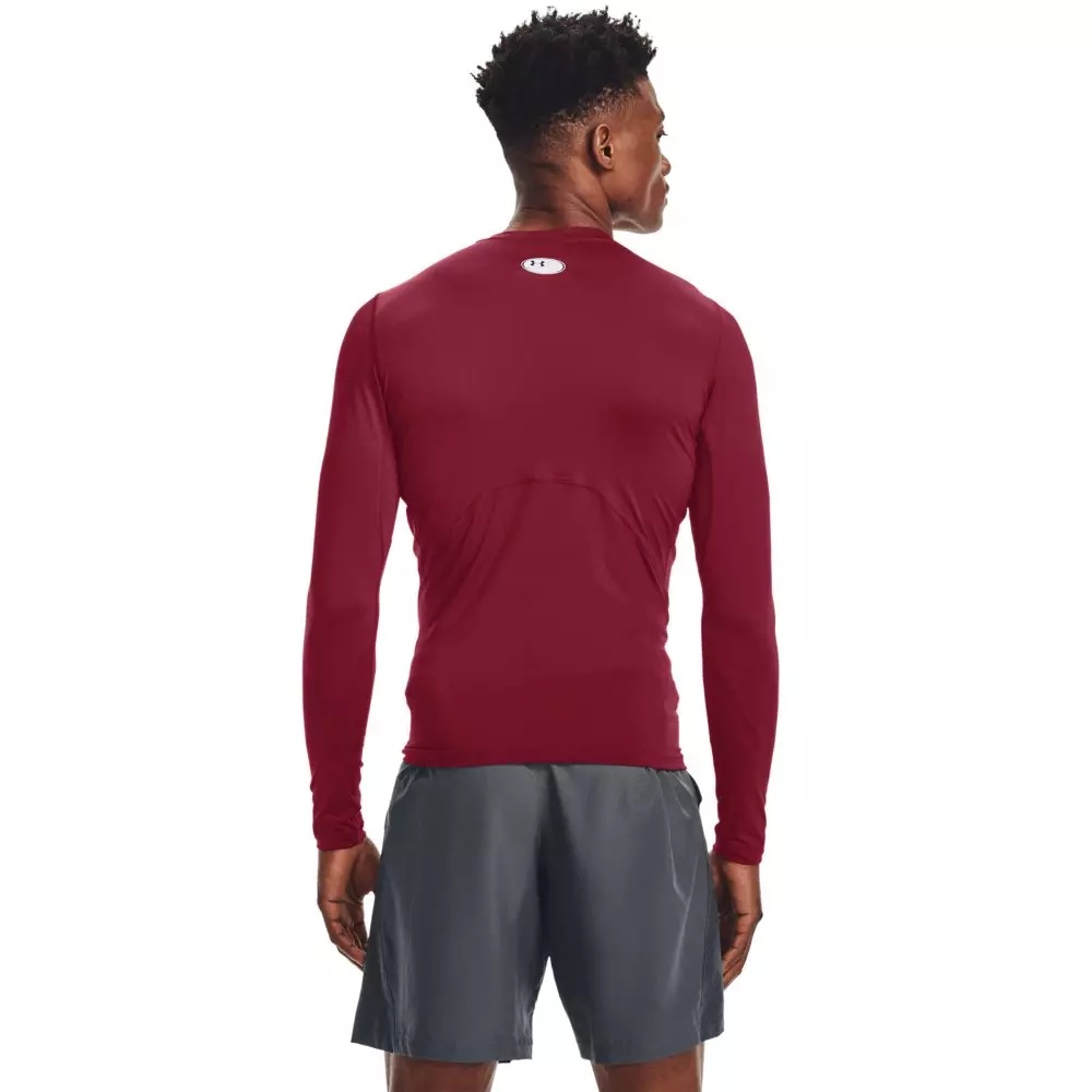 Men's HeatGear Armour Long Sleeve Shirt - Red/White - 2