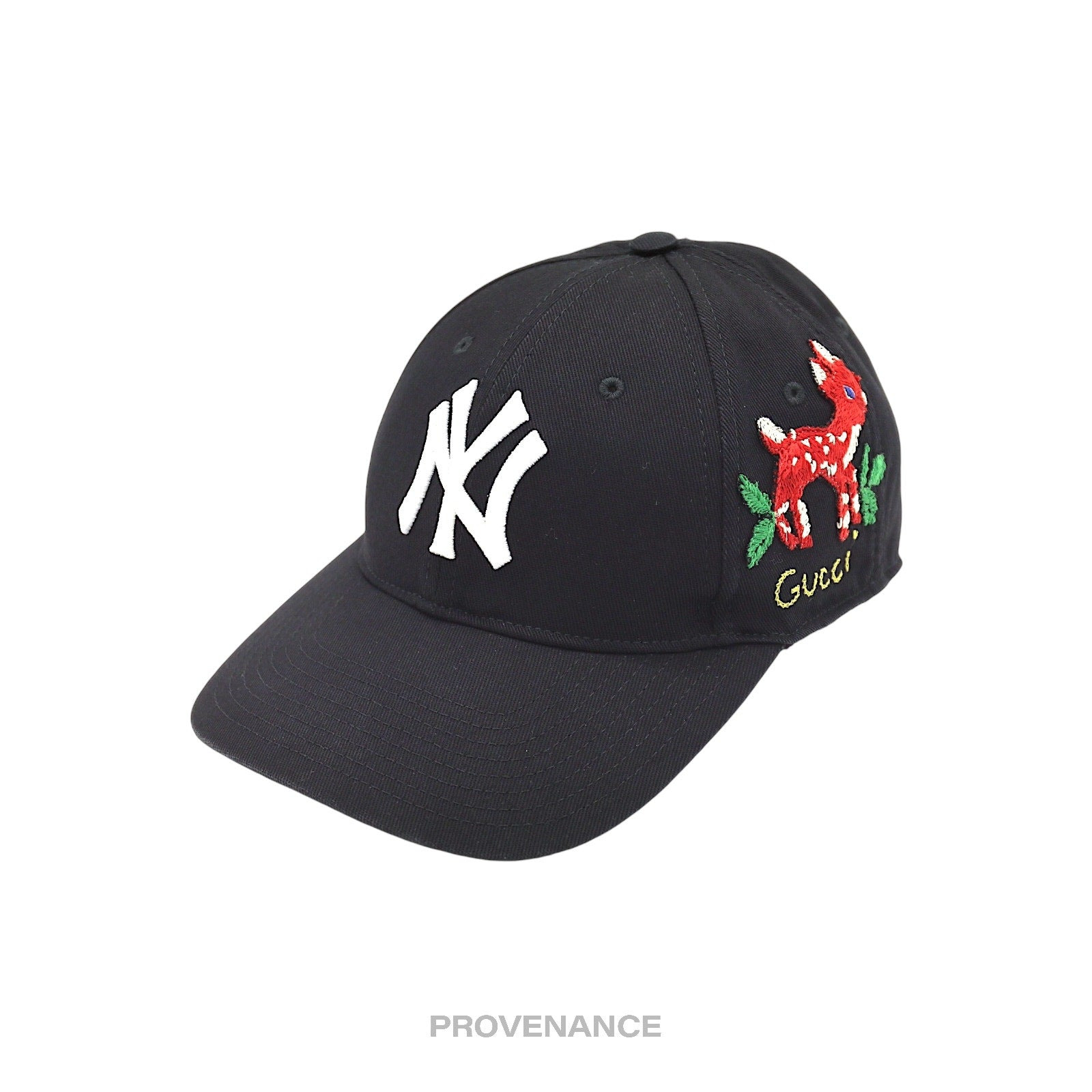 Gucci x NY Yankees Embroidered Hat Cap - Black Deer Bambi - 1
