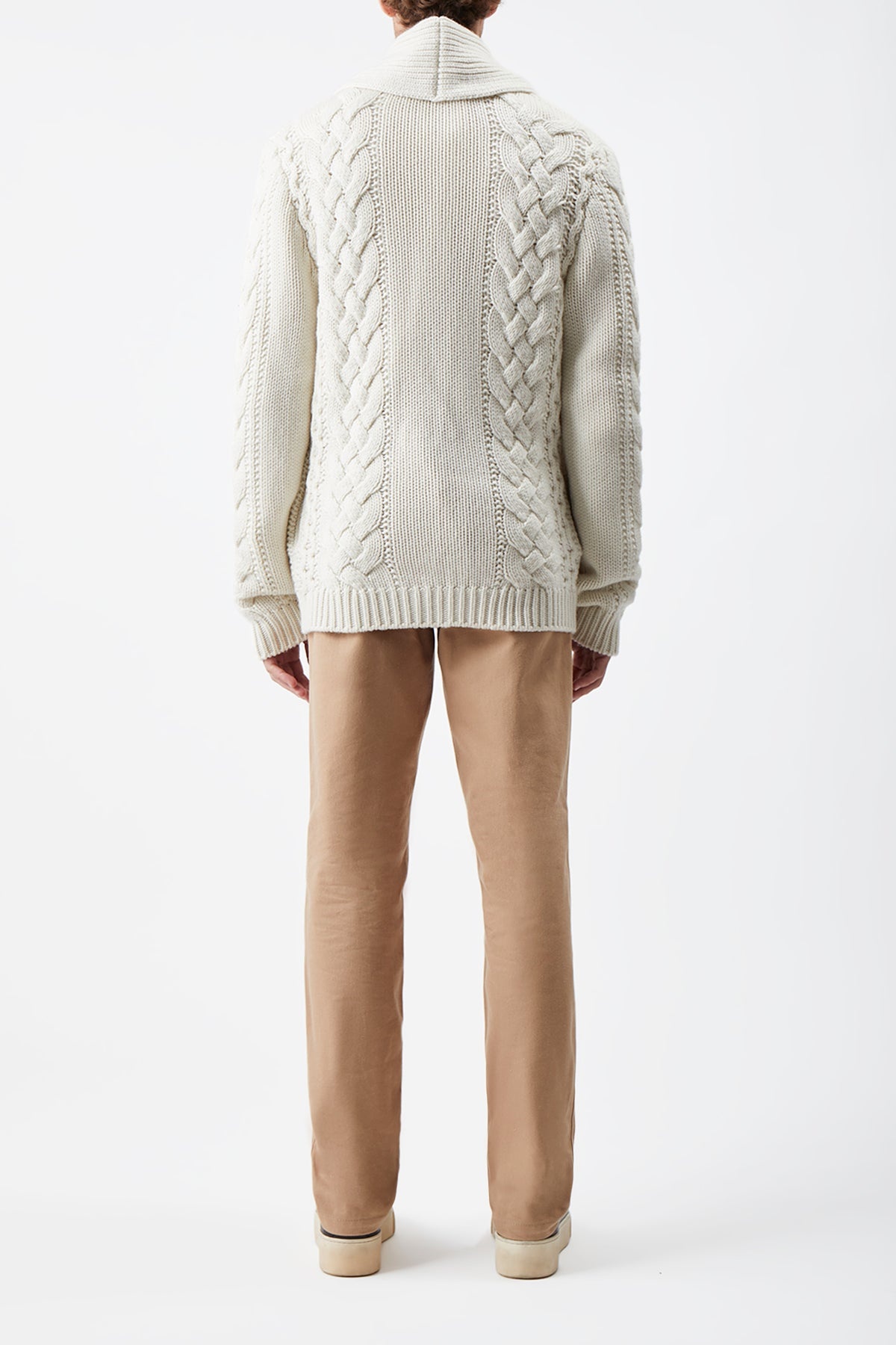 Casa Knit Cardigan in Ivory Cashmere - 4