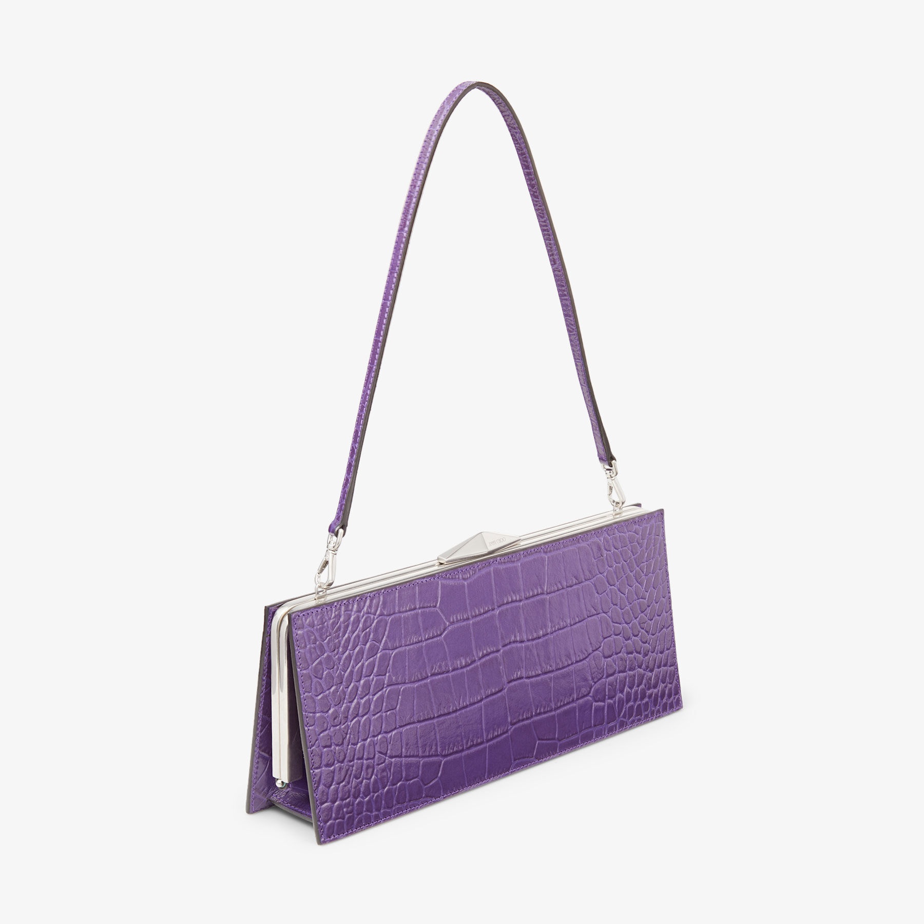 Diamond Cocktail
Cassis Croc-Embossed Leather Cocktail Clutch - 7