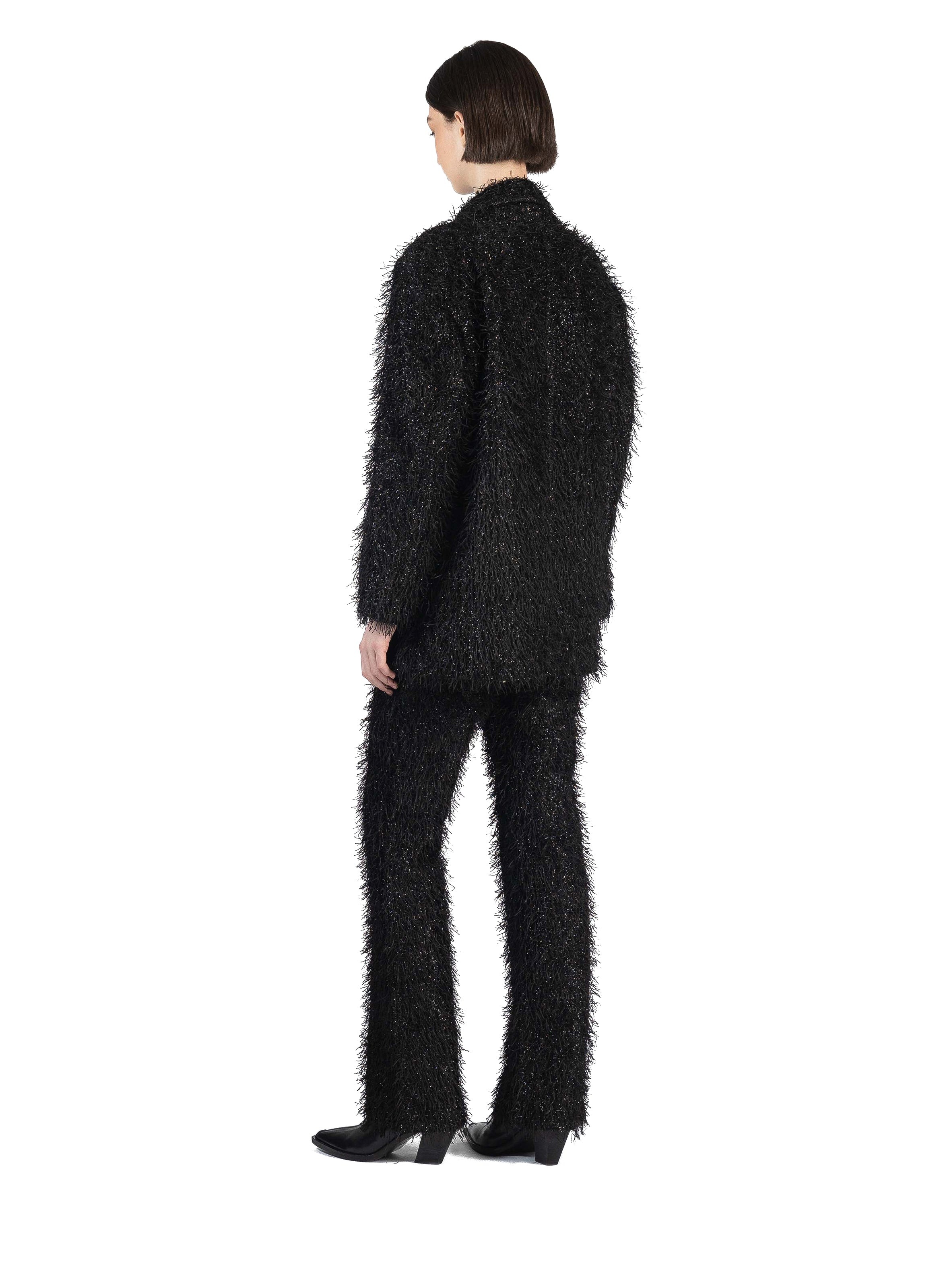 Fluffy Tailored Jacket Black - 3
