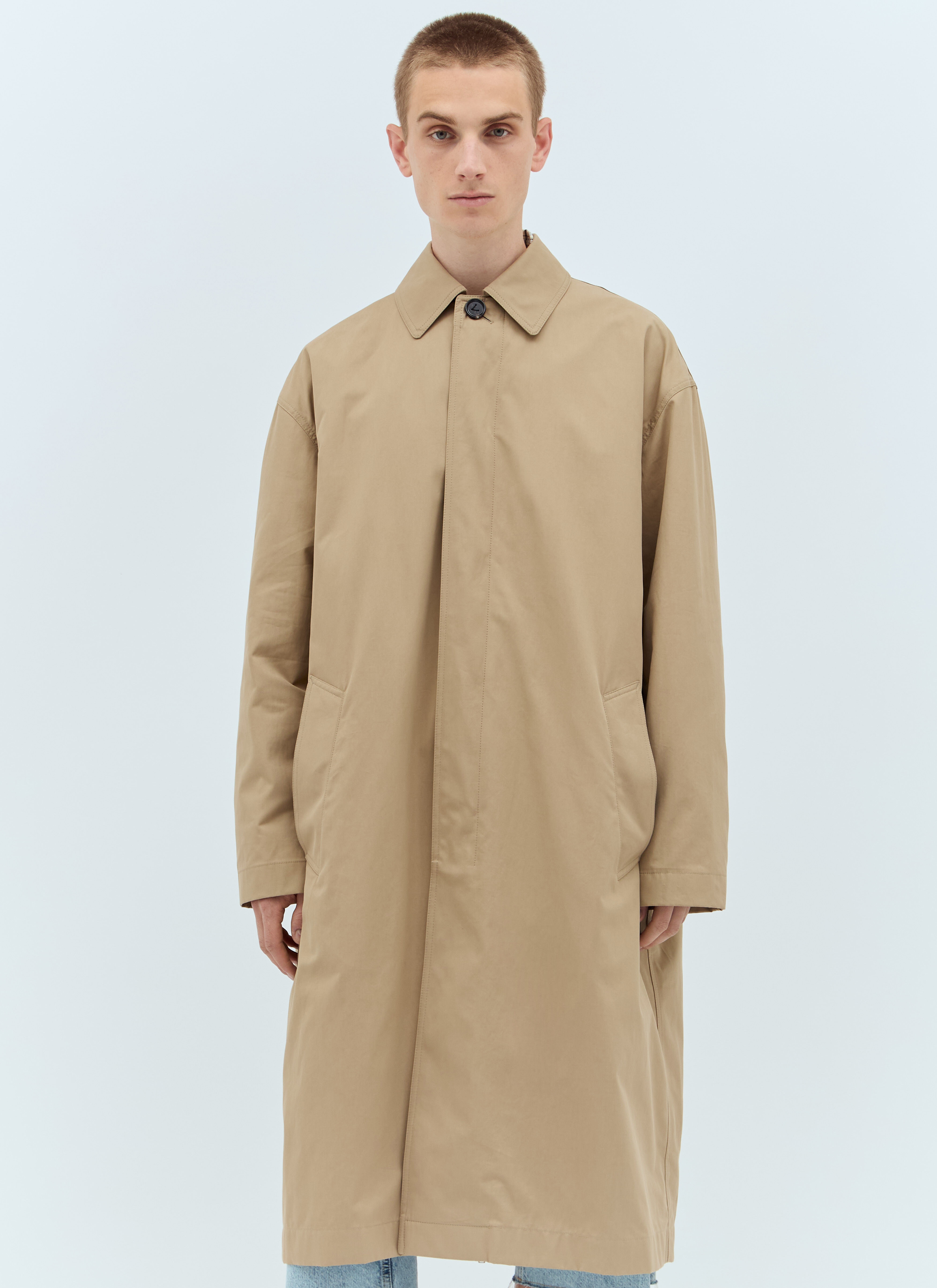 トレンチコート Bottega Veneta Twill Oversized Trench Coat Bottega Veneta Men's Check-Lined Twill Trench Coat | Neiman