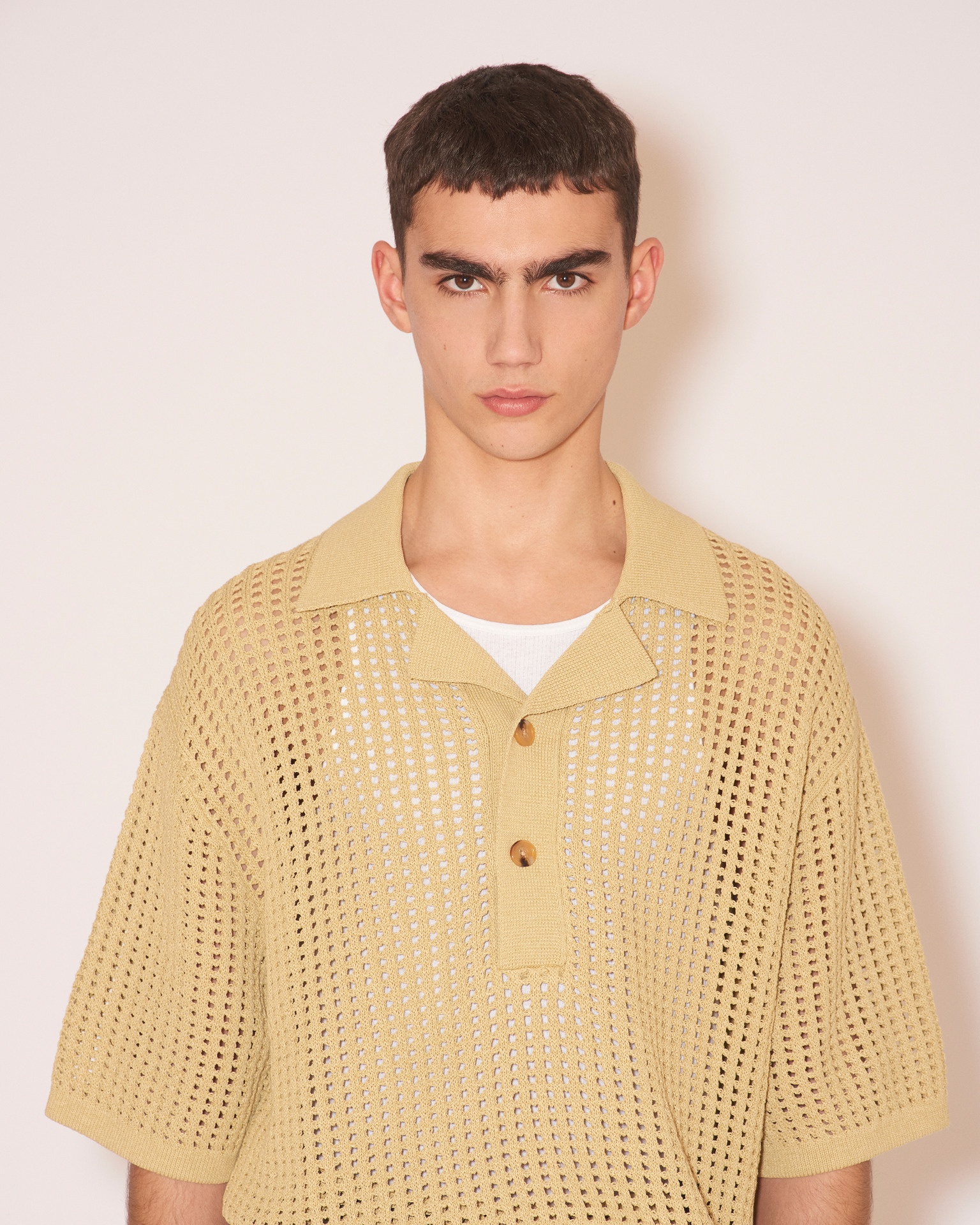 DORIAN - Paper crochet shirt - Brown - 2