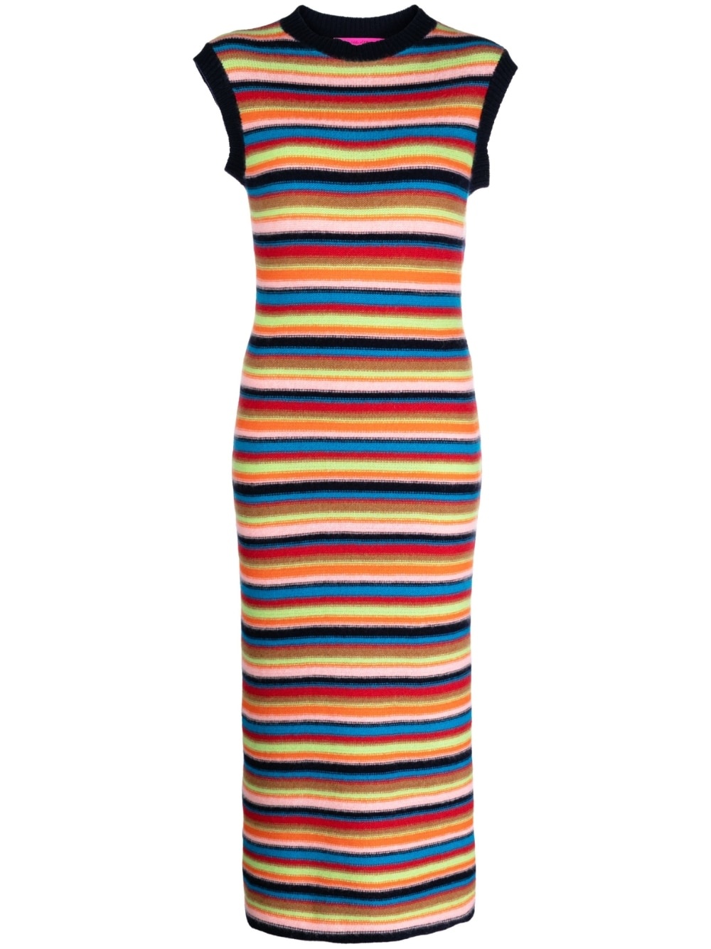 striped cashmere knit dress - 1