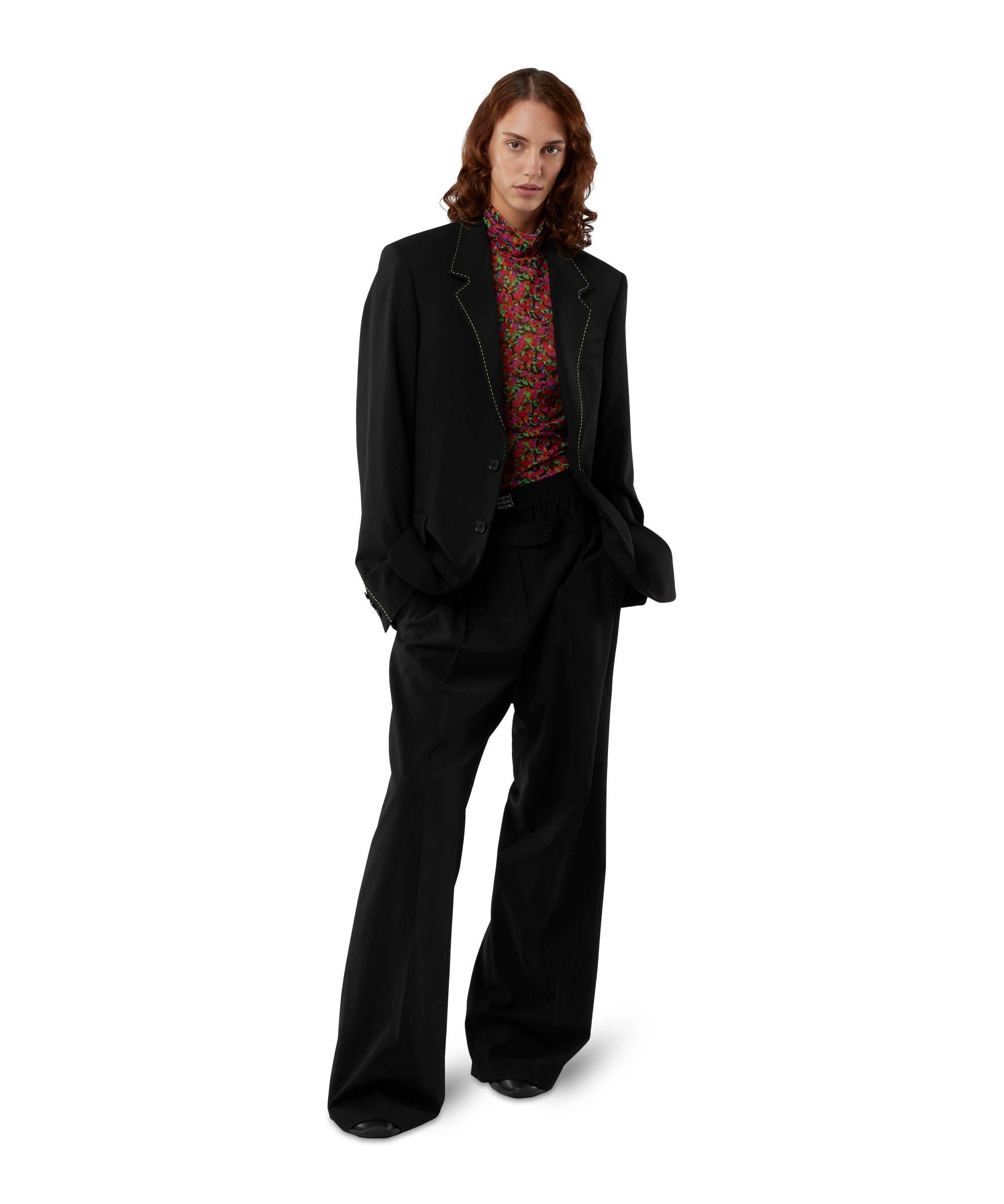 Virgin wool tailored pants with built-in boxers - 5