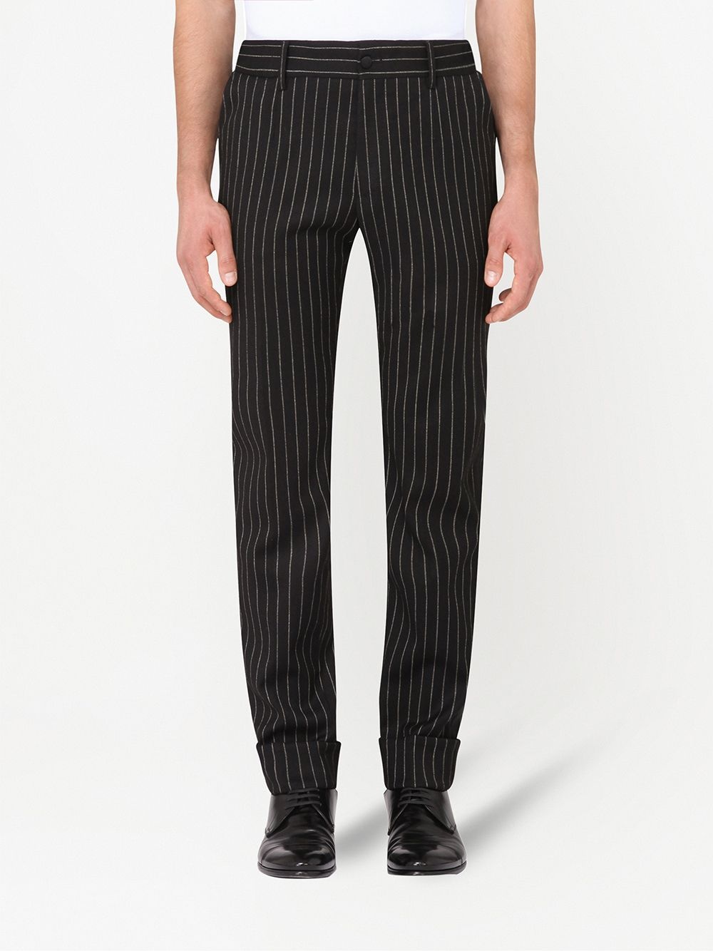 pinstripe wool trousers - 3