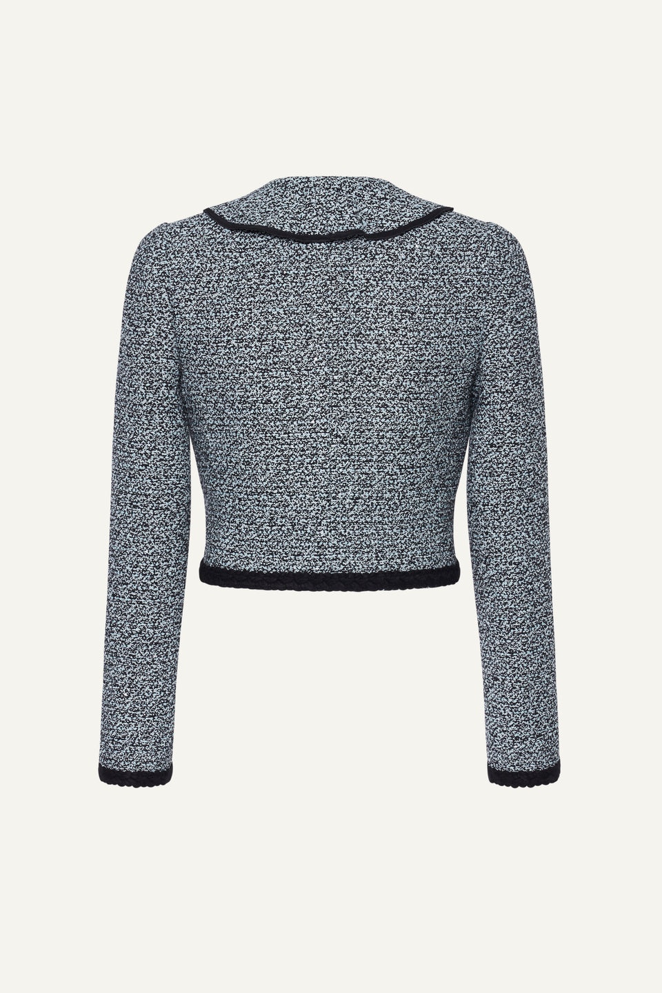 SEQUIN TWEED JACKET WITH VOLANT COLLAR - 2