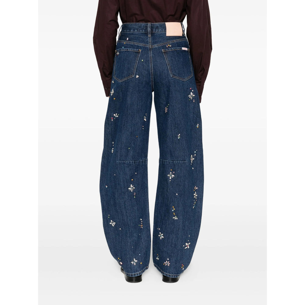 Self-Portrait Blue Denim - Wide-Leg Jeans Women - 3