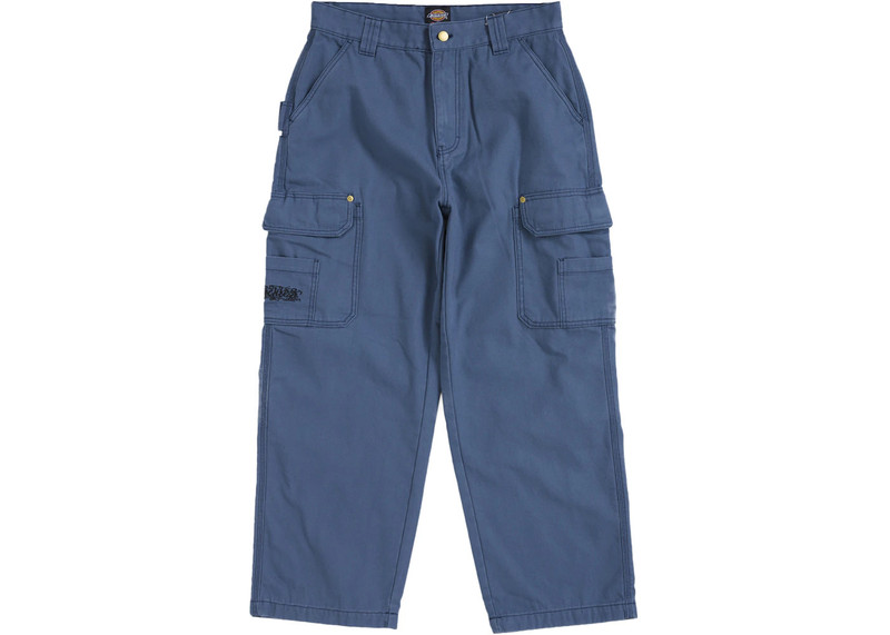 Supreme Dickies Flannel Lined Cargo Pant Blue 1