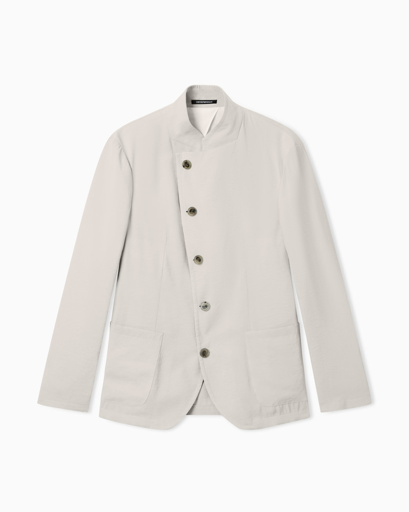 ICON GURU-COLLAR JACKET WITH OFF-CENTRE FASTENING IN PEACH-FEEL CANVAS 1