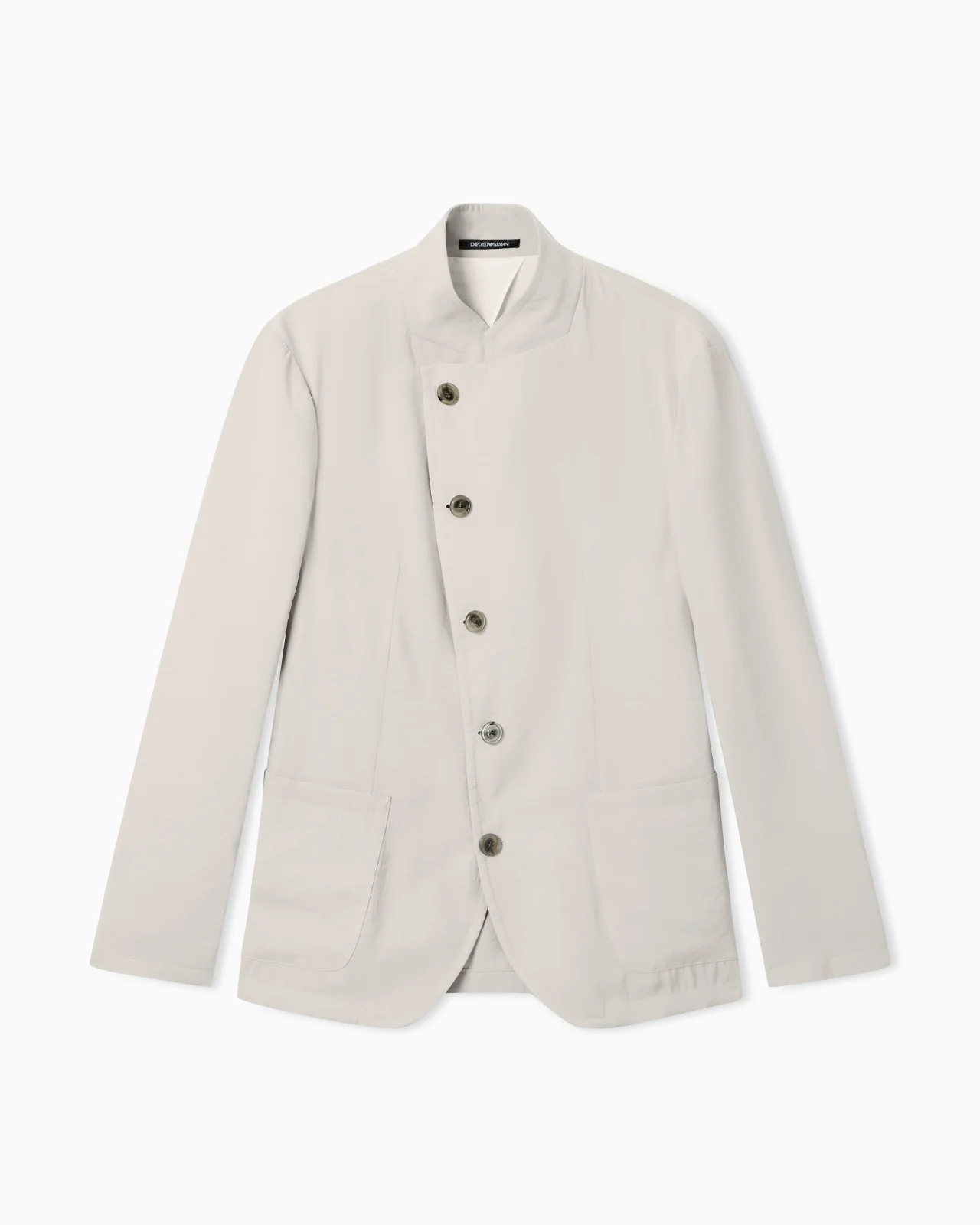 ICON GURU-COLLAR JACKET WITH OFF-CENTRE FASTENING IN PEACH-FEEL CANVAS - 1