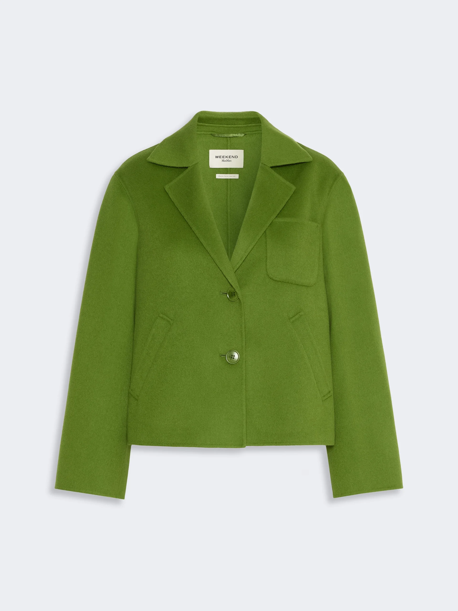 PELOTA Double wool cropped jacket - GREEN - 1