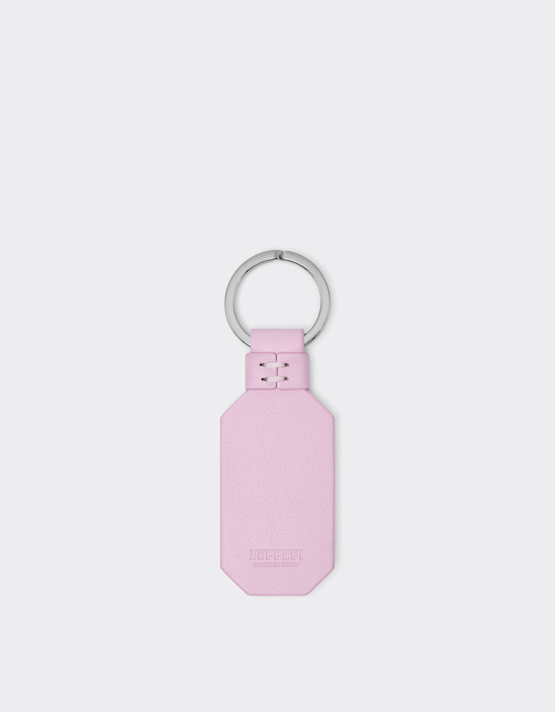 Leather keychain with prancing horse 3
