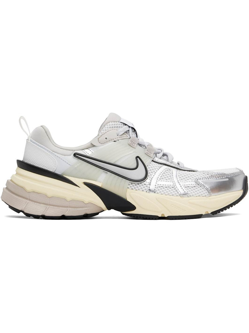 White & Silver V2K Run Sneakers - 1