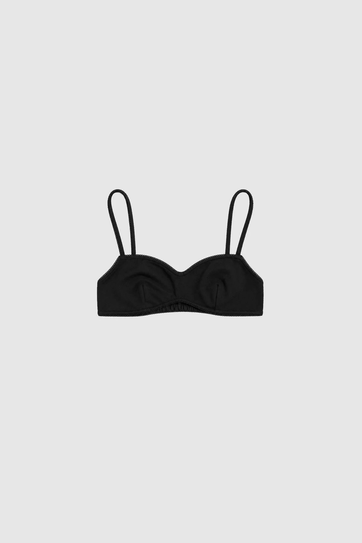Pointelle Bralette - Black - 1