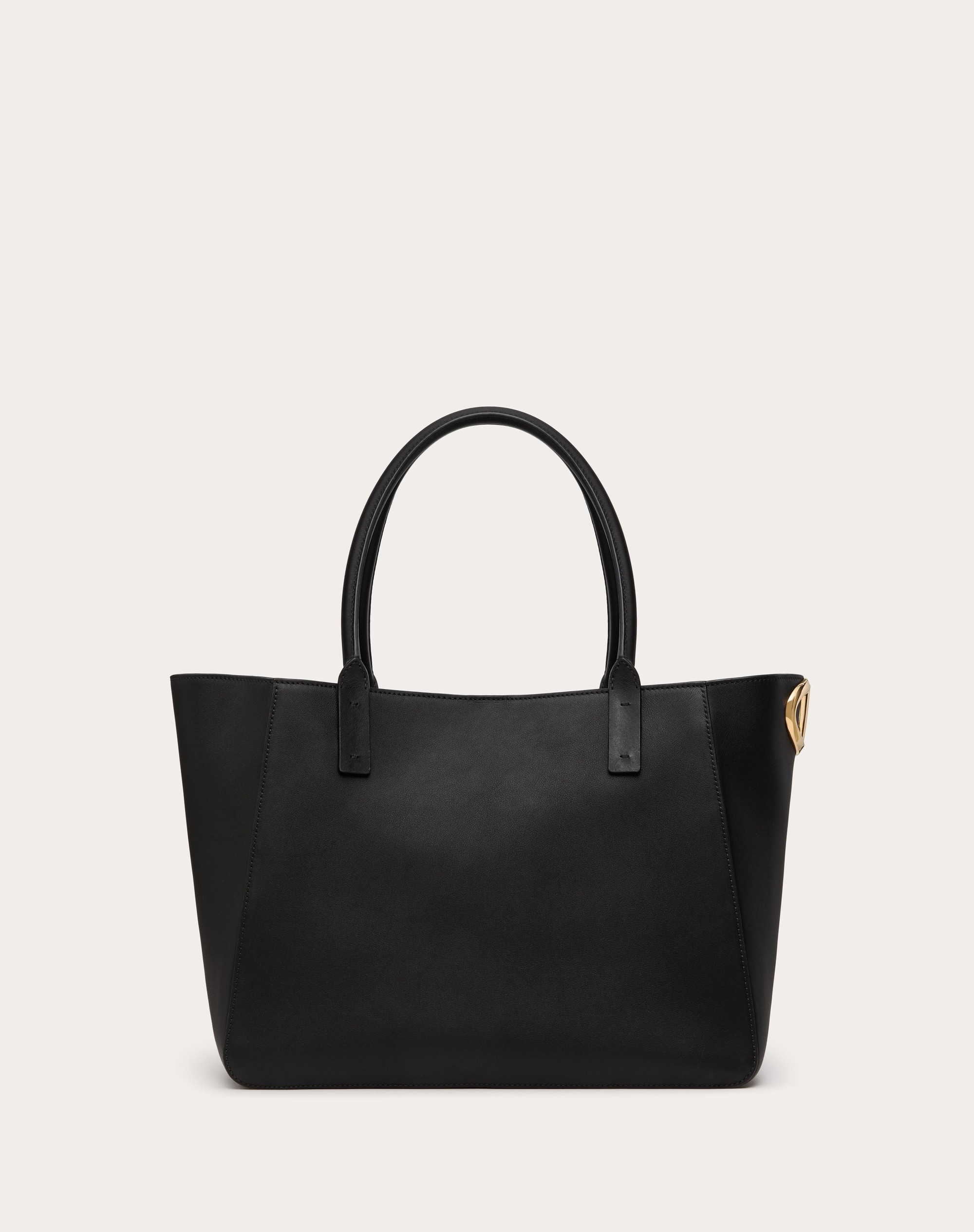 VLOGO SIDE SHOPPING BAG IN NAPPA CALFSKIN - 4