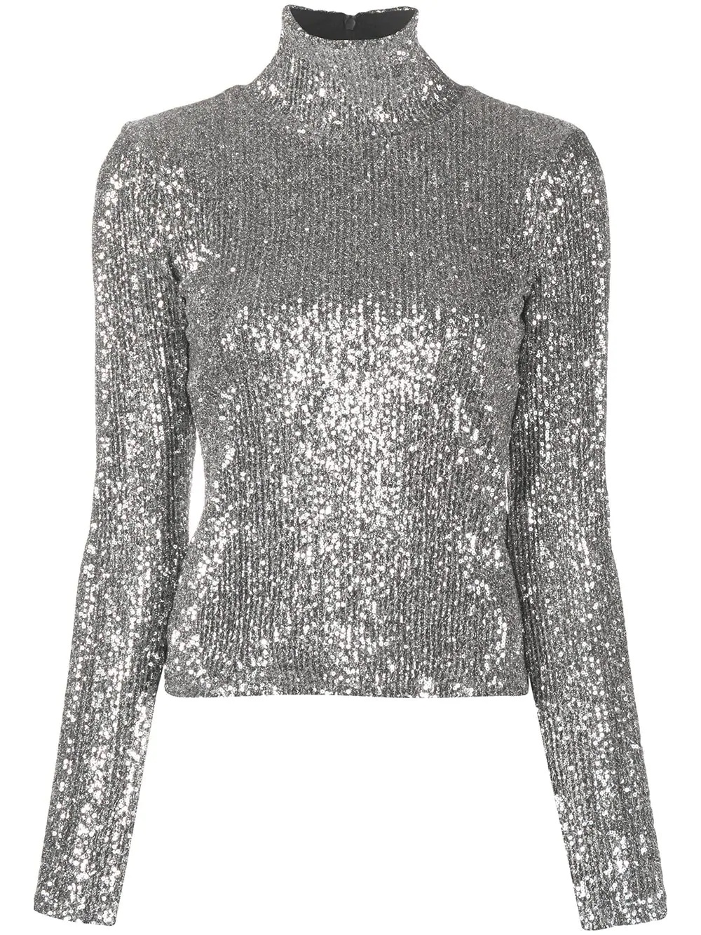 sequinned turtle neck top - 1