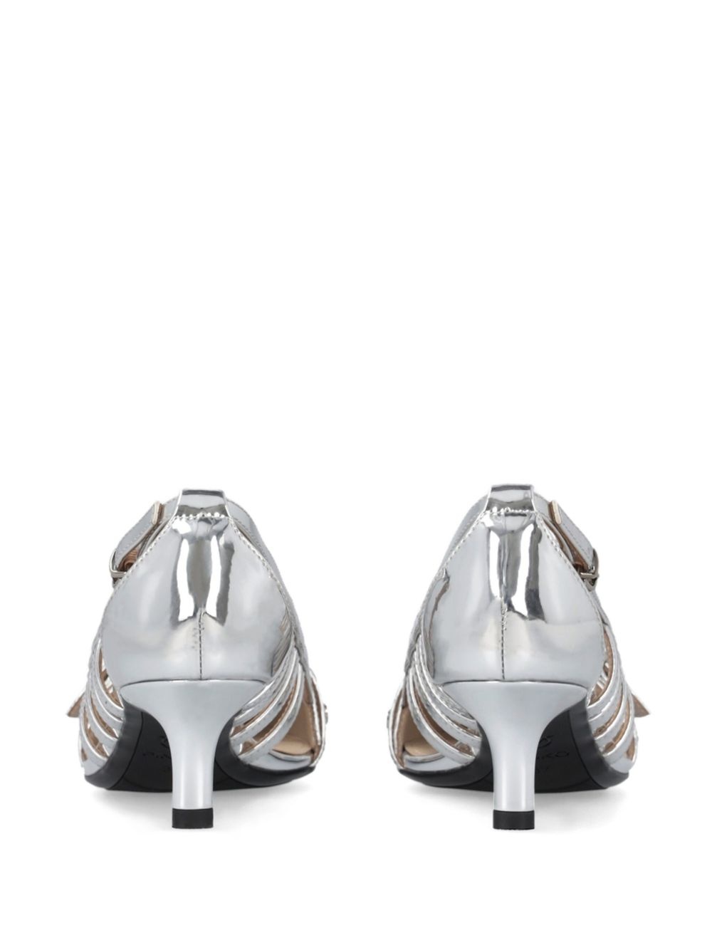 multi-straps leather pumps - 4