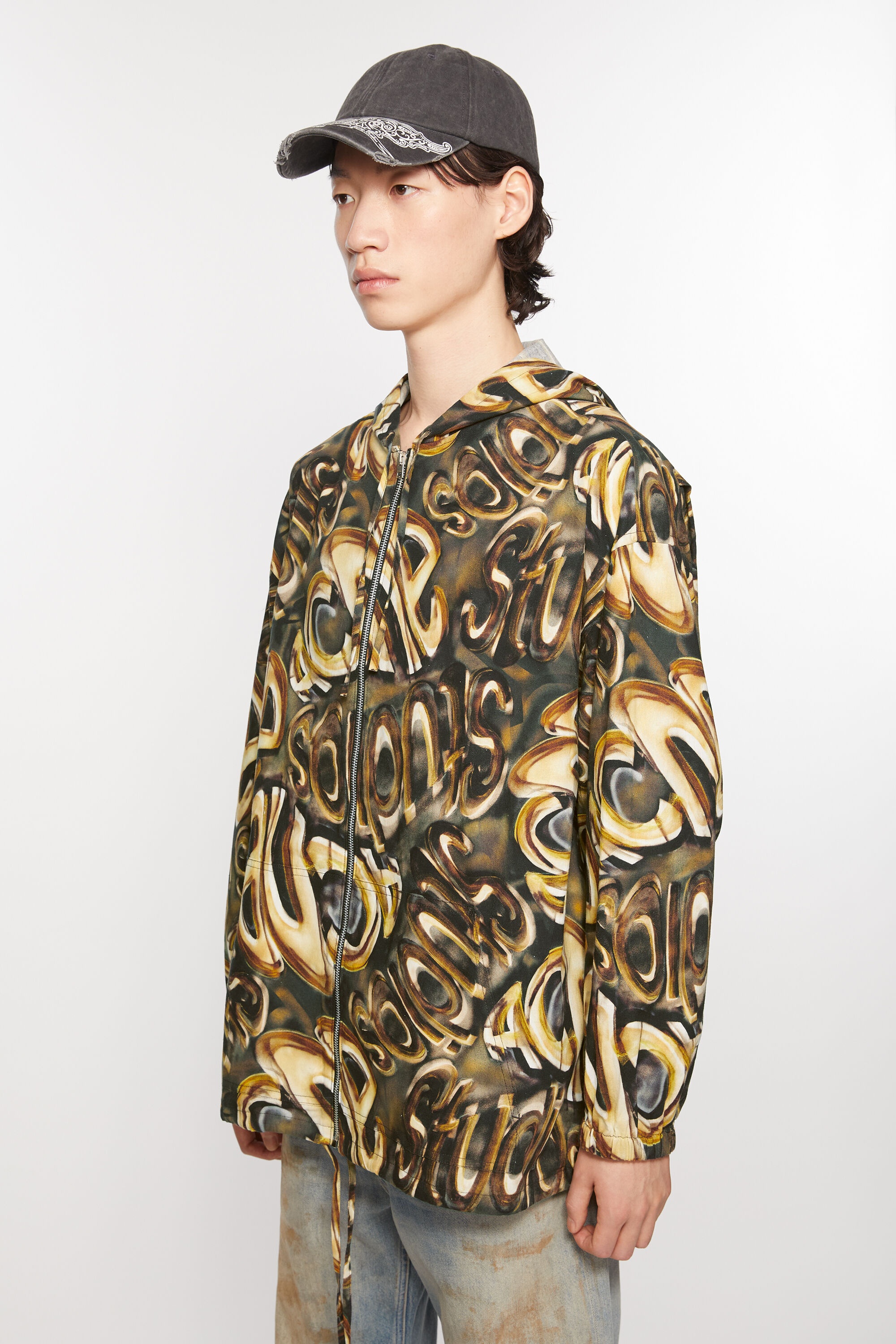 Hooded logo jacket - Black/gold - 3