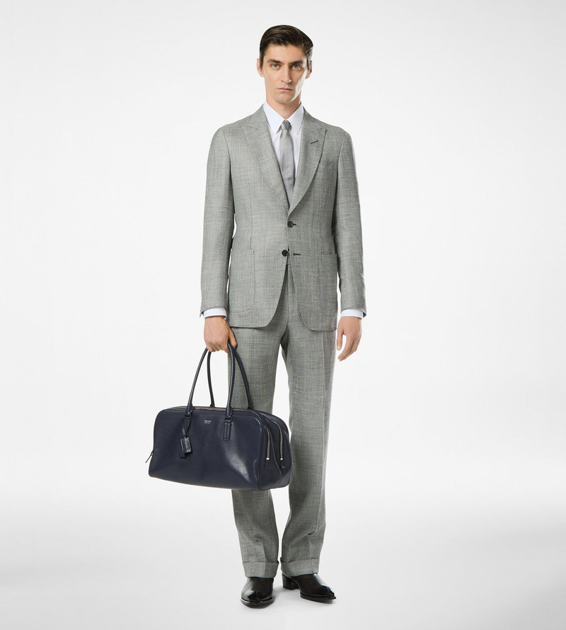 WOOL SILK LINEN SHARKSKIN PANT 3
