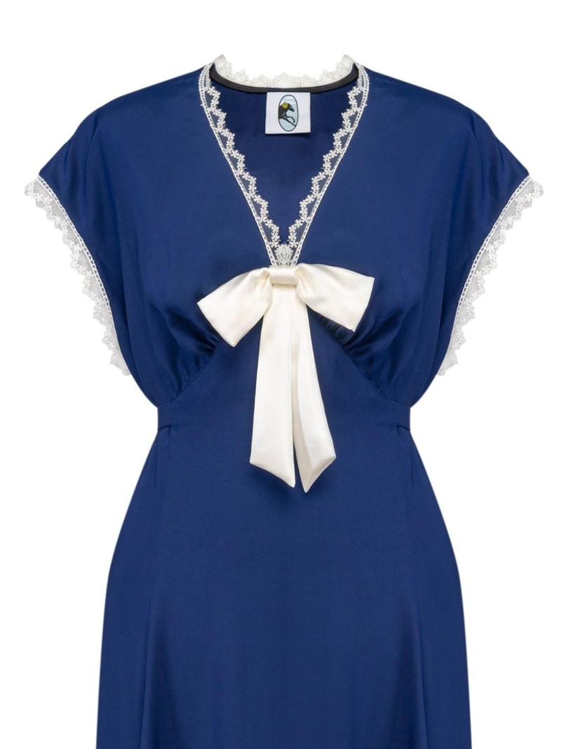 SLEEPER bow-detailing satin midi dress outlook