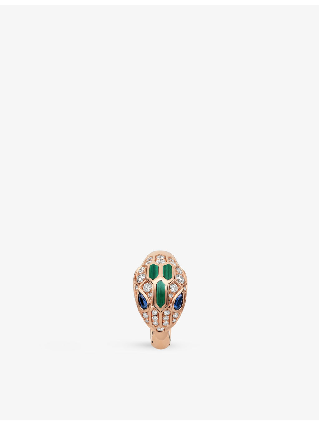 Serpenti 18ct rose-gold, sapphire, diamond and malachite ring - 3