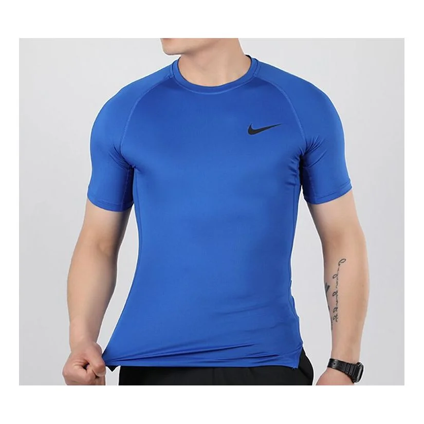 Men's Nike Pro Training Tight Short Sleeve Blue T-Shirt BV5632-480 - 1