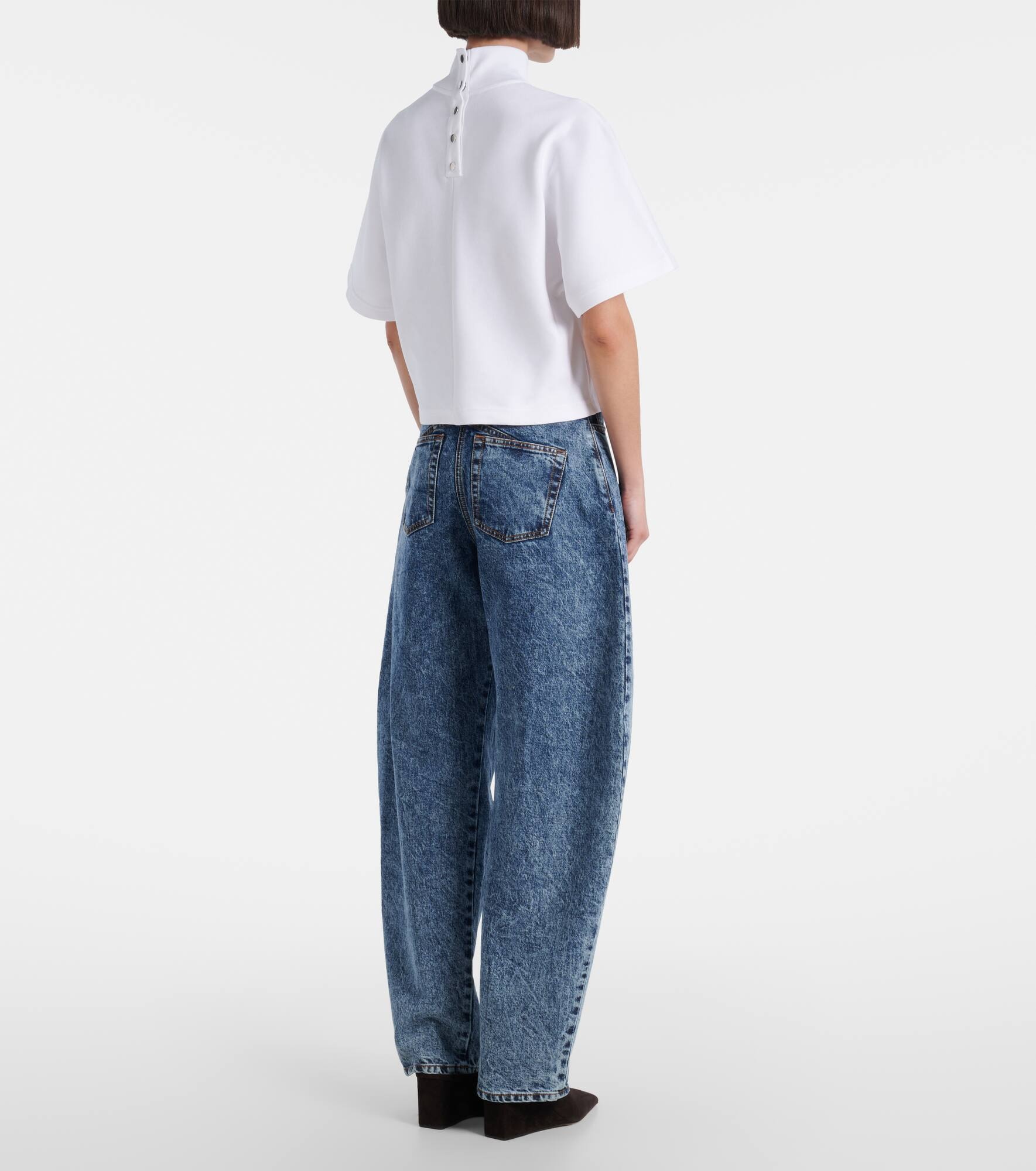High-neck cotton jersey T-shirt - 3