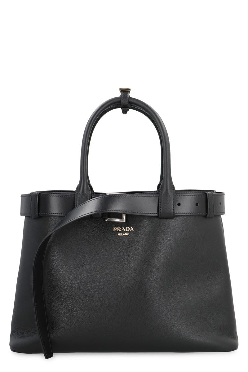 PRADA PRADA BUCKLE LEATHER BAG - 1