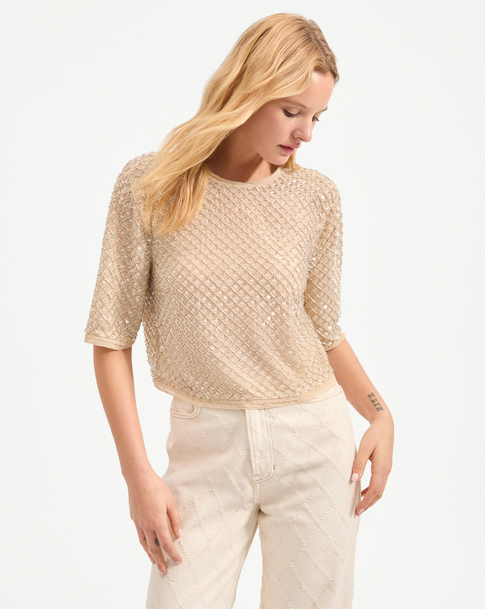 NOVALIE BEADED TOP - 2