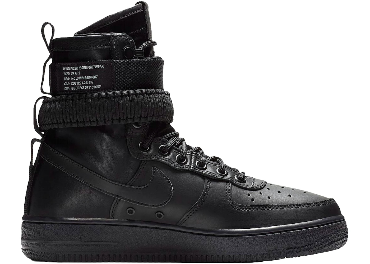 Nike Air Force 1 Triple Black Leather (Women's) - 1