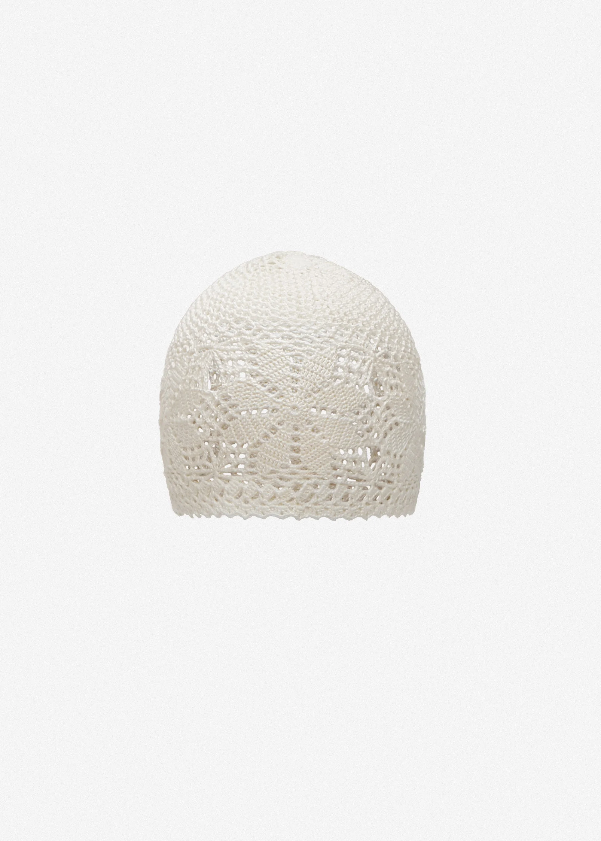 Crochet beanie in cream - 1