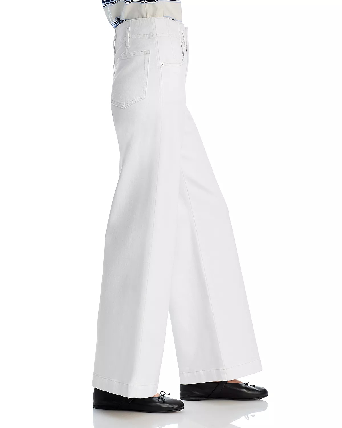 The Seamed High Rise Wide Leg Jeans in Au Natural Clean - 4