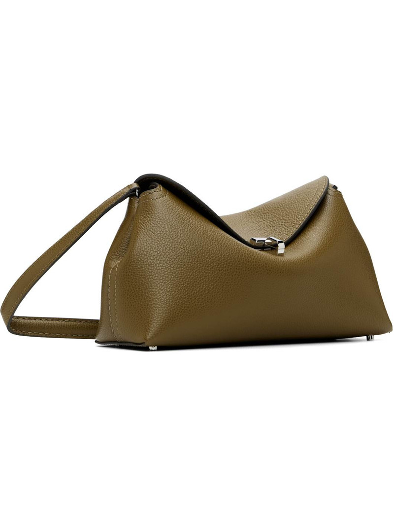 TOTEME Taupe T-lock Grained Leather Clutch outlook