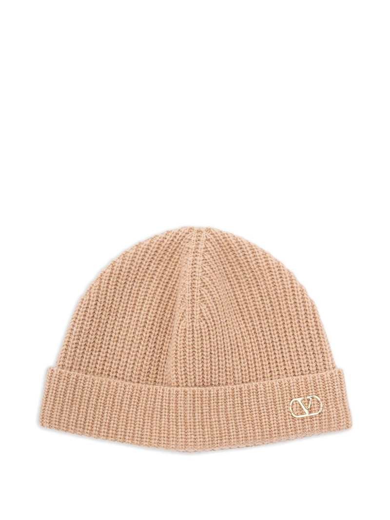 VLogo ribbed beanie 1