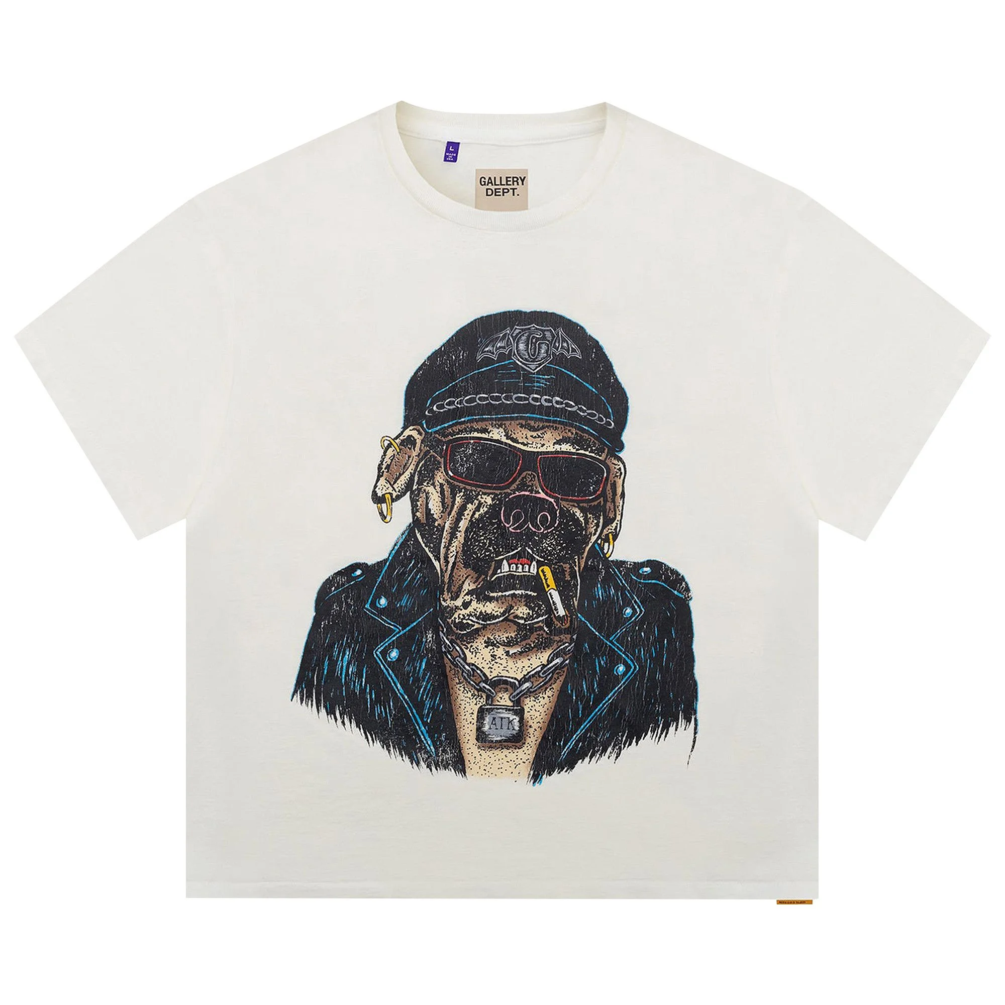 Gallery Dept. Oct Biker Dog Tee 'Light Archival White' - 1