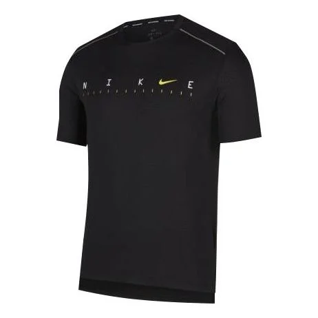 Nike Dri-fit Miler Future Fast Mesh Quick Dry Reflective Element Short Sleeve Black CJ6484-010 - 1