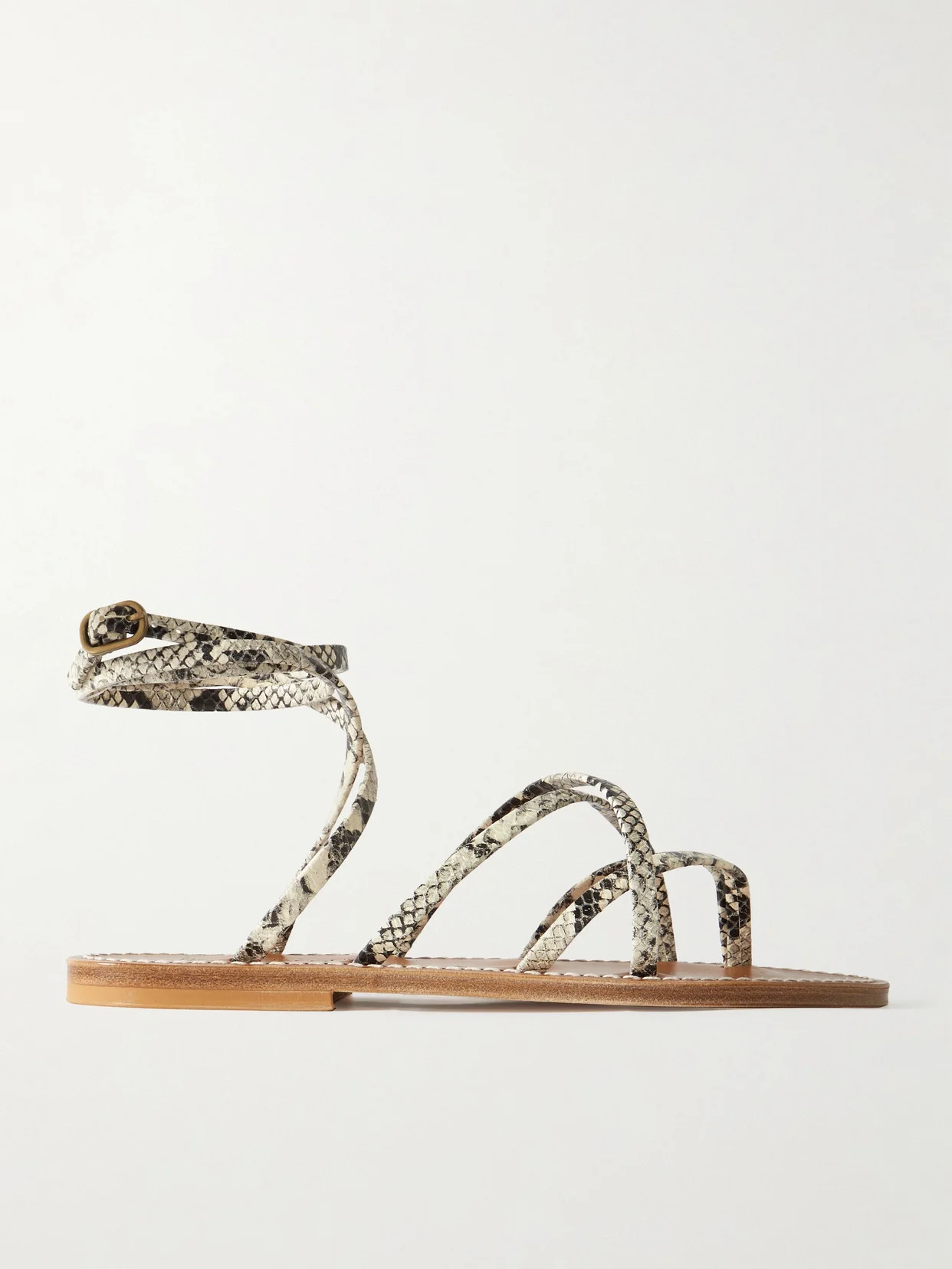 Zenobie Snake-effect Leather Sandals - 1