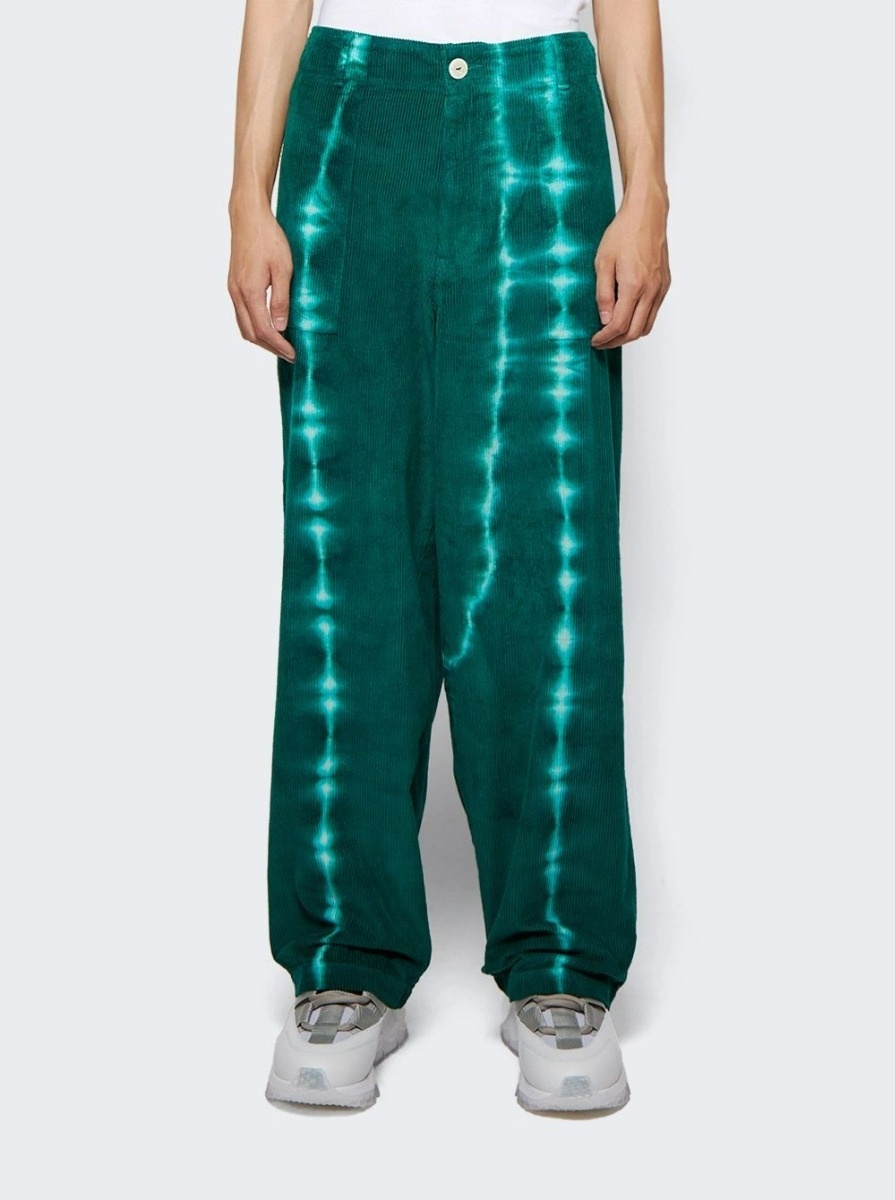 Grid Cord Work Pant White And Pine Green - 3
