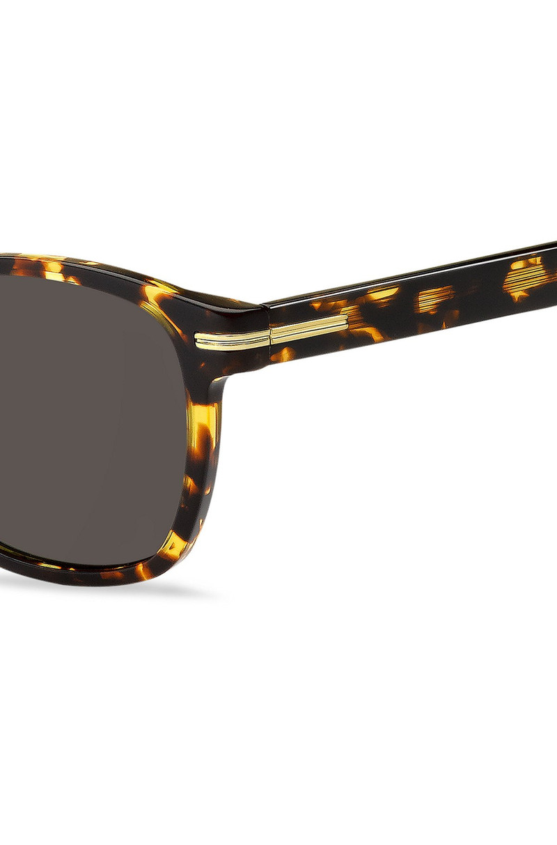 BOSS TORTOISESHELL-ACETATE SUNGLASSES WITH SIGNATURE HARDWARE outlook