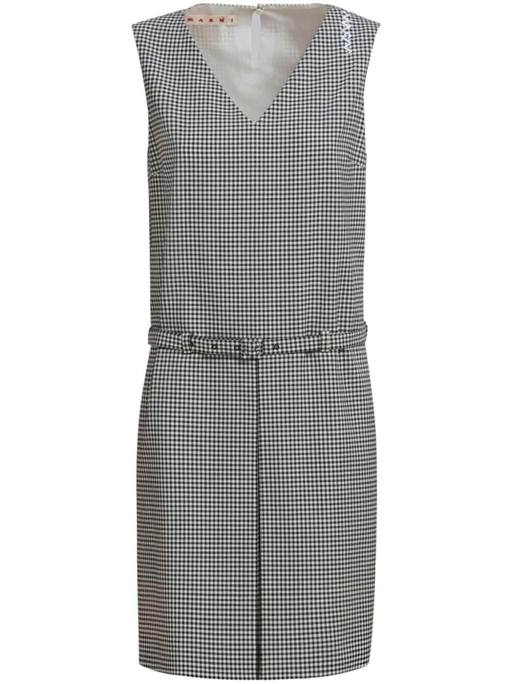 check-pattern mini dress - 1