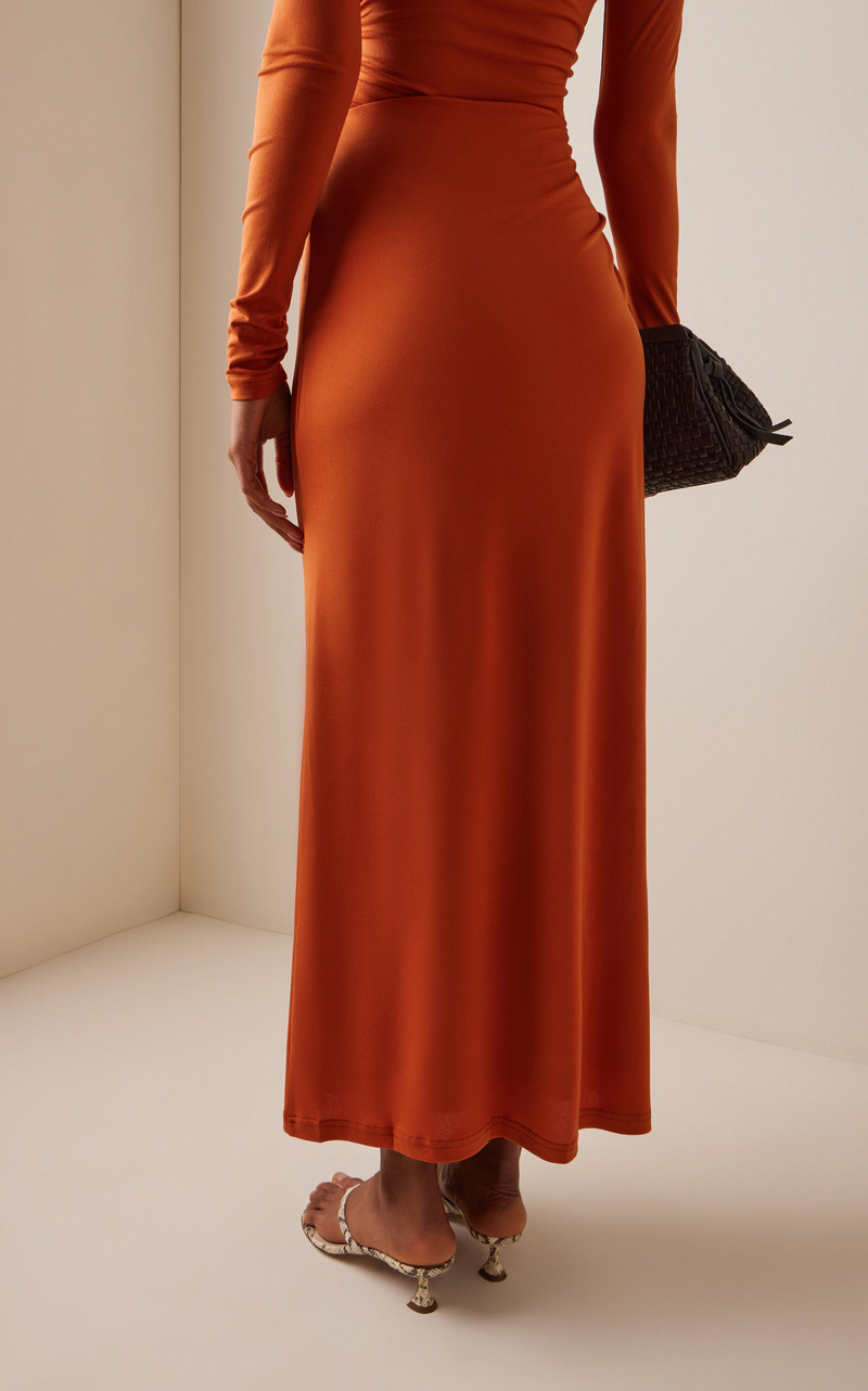 Priya Draped Jersey Maxi Skirt orange 4