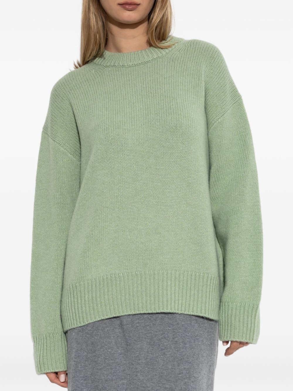 round-neck cashmere sweater - 3