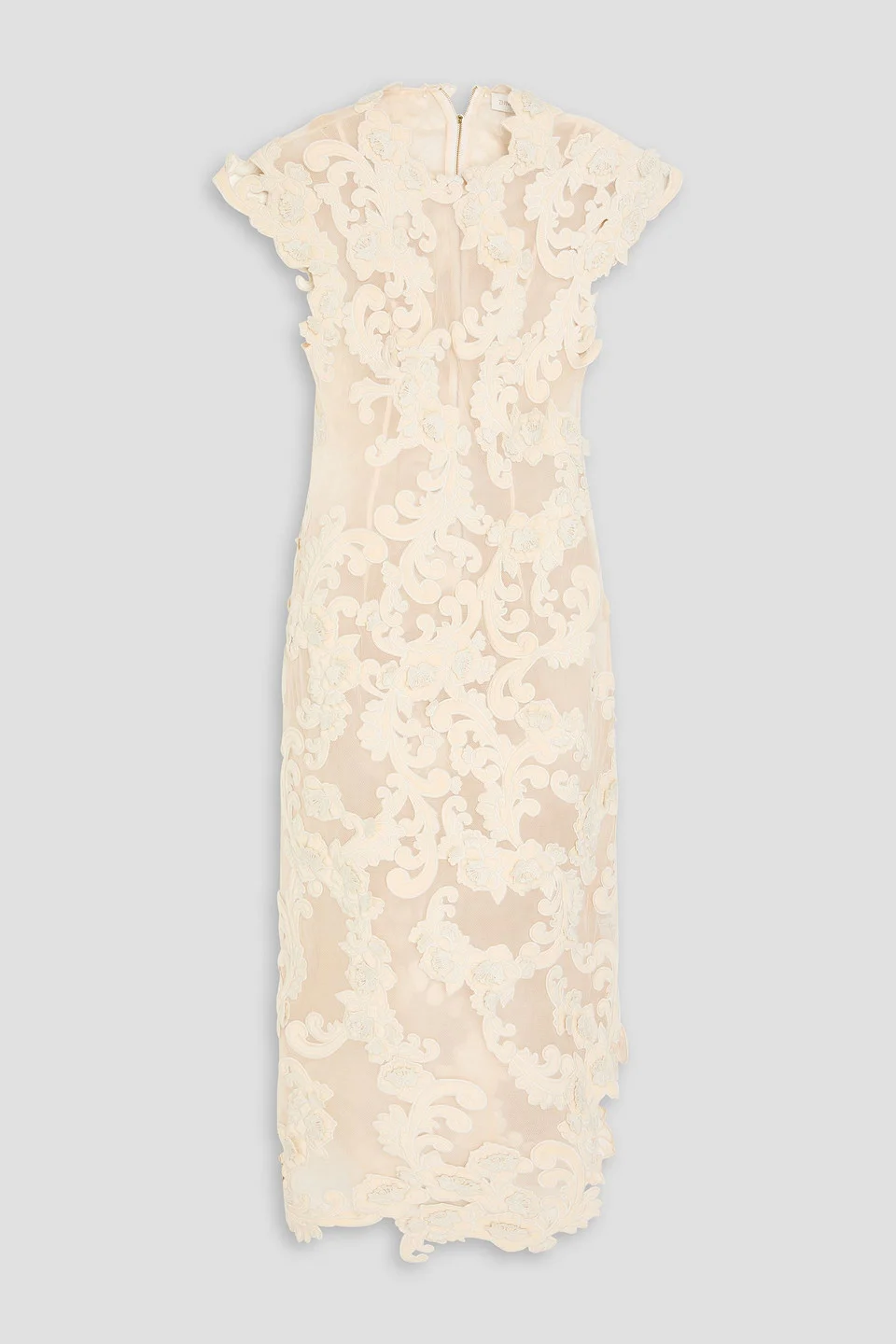 Velvet and tulle midi dress - 1