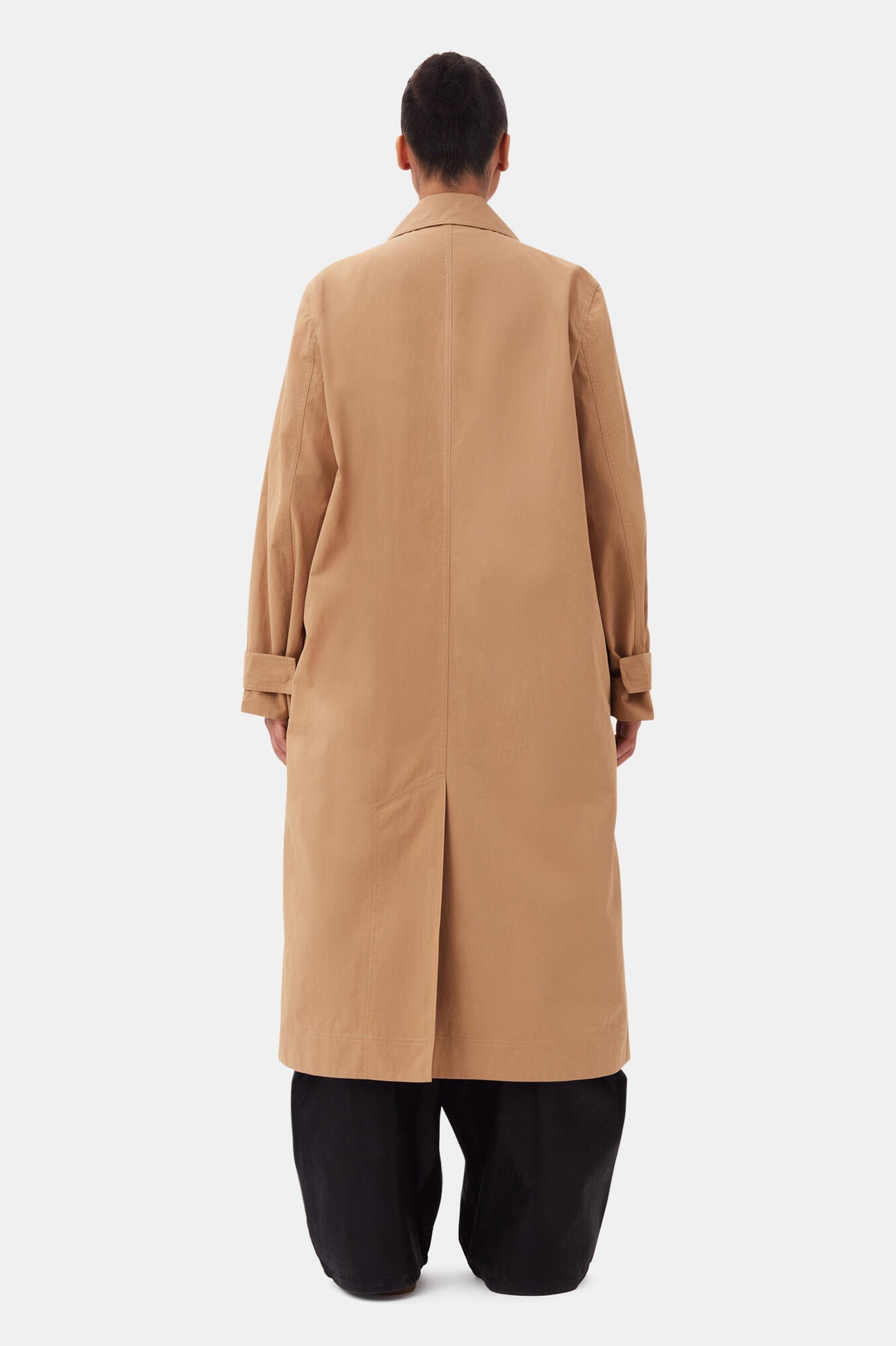 BEIGE COTTON TWILL BUCKLE COAT - 9