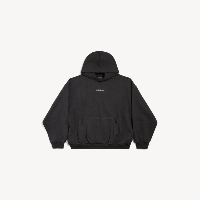 New Balenciaga Back Hoodie Medium Fit in Black 1