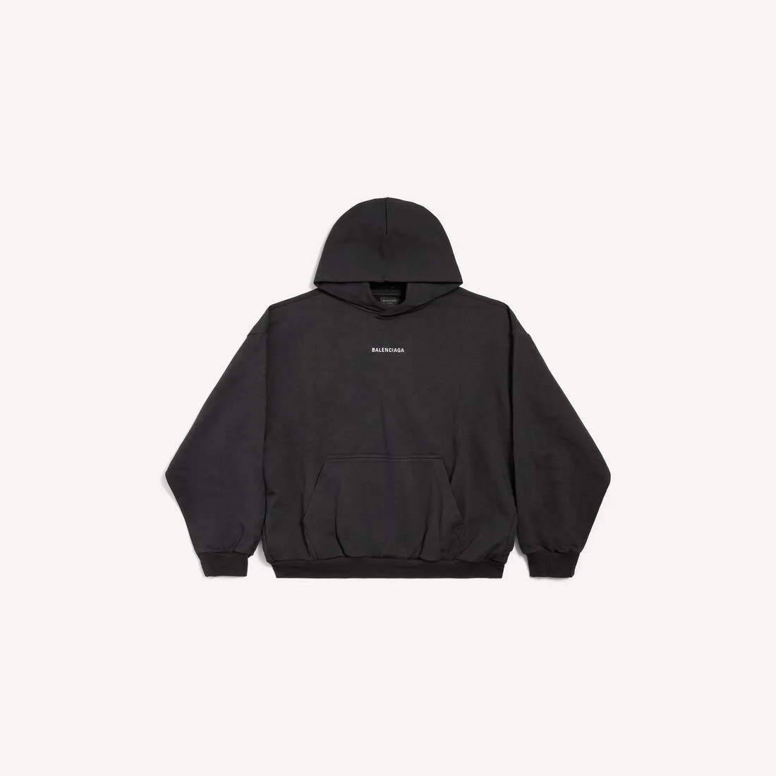 New Balenciaga Back Hoodie Medium Fit in Black - 1